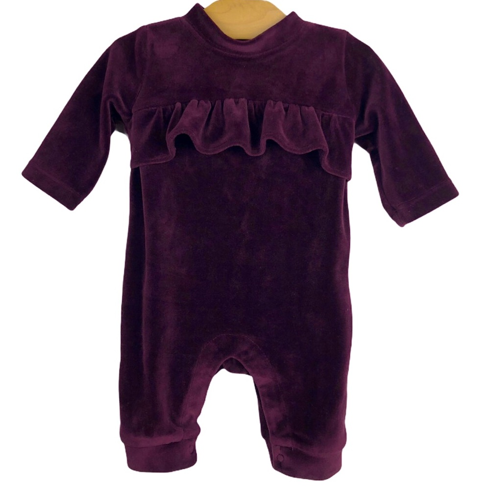 Gymboree Velour Baby Romper Burgundy 6-12 months